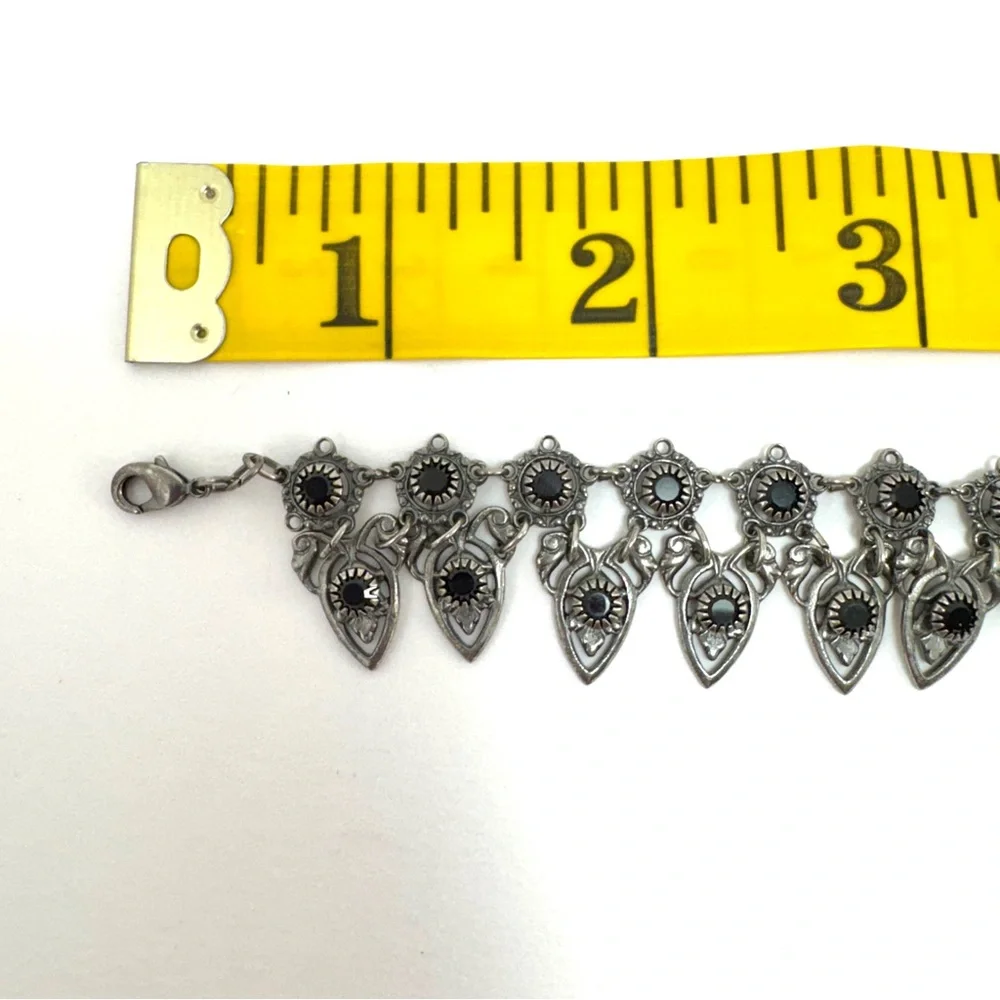 💖 Kenny Ma Silver Choker with Black Onyx, Size 16 inch - Picture 9 of 12